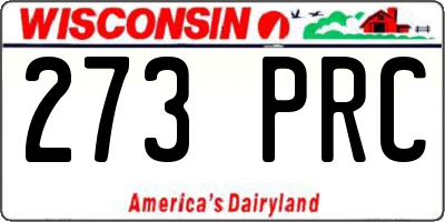 WI license plate 273PRC