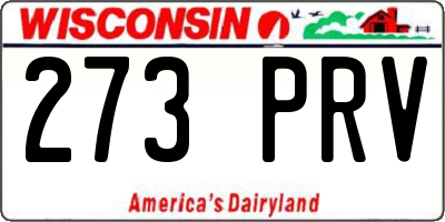 WI license plate 273PRV