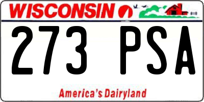 WI license plate 273PSA