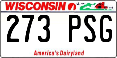 WI license plate 273PSG