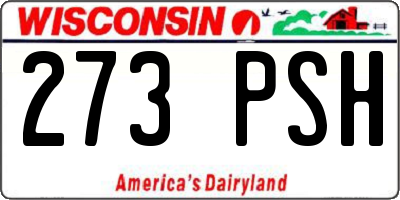 WI license plate 273PSH