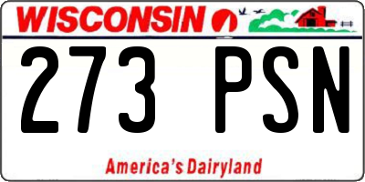 WI license plate 273PSN