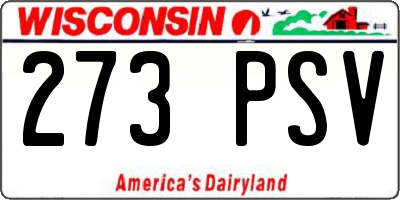 WI license plate 273PSV