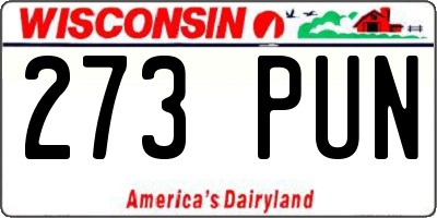 WI license plate 273PUN