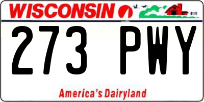 WI license plate 273PWY