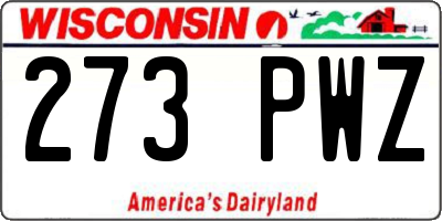 WI license plate 273PWZ