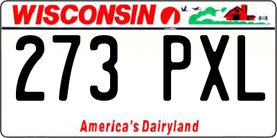 WI license plate 273PXL