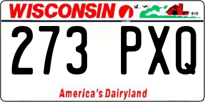 WI license plate 273PXQ