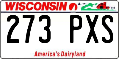 WI license plate 273PXS