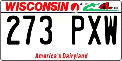 WI license plate 273PXW