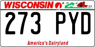 WI license plate 273PYD