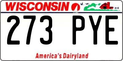 WI license plate 273PYE