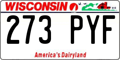 WI license plate 273PYF