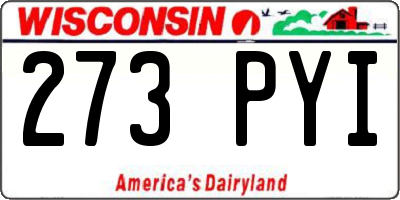 WI license plate 273PYI