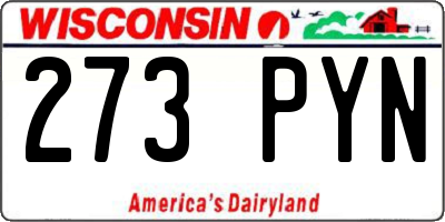 WI license plate 273PYN