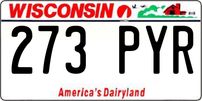 WI license plate 273PYR