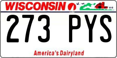 WI license plate 273PYS