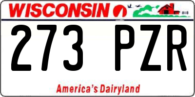 WI license plate 273PZR