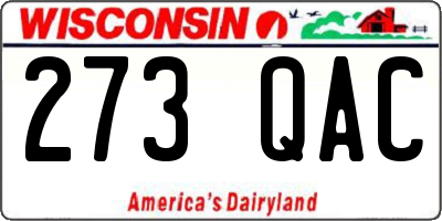 WI license plate 273QAC