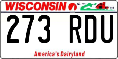 WI license plate 273RDU