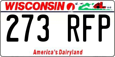 WI license plate 273RFP