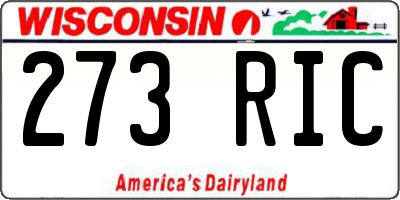 WI license plate 273RIC