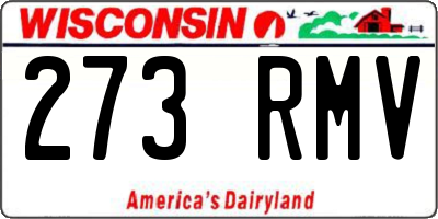 WI license plate 273RMV