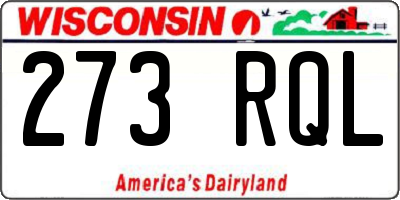 WI license plate 273RQL