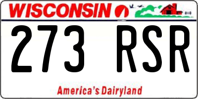 WI license plate 273RSR