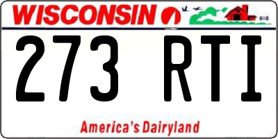 WI license plate 273RTI