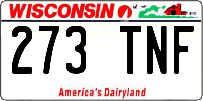 WI license plate 273TNF