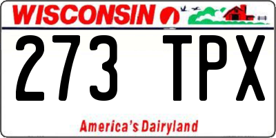 WI license plate 273TPX