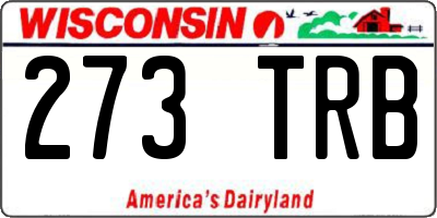 WI license plate 273TRB