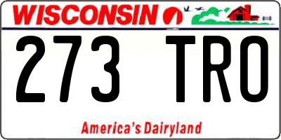 WI license plate 273TRO