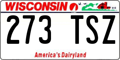 WI license plate 273TSZ