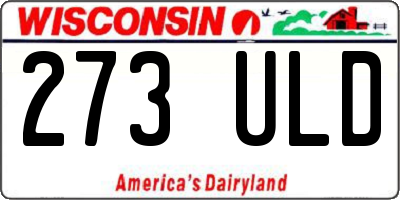 WI license plate 273ULD