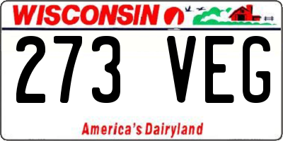 WI license plate 273VEG