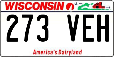 WI license plate 273VEH