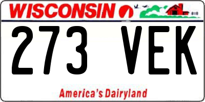 WI license plate 273VEK