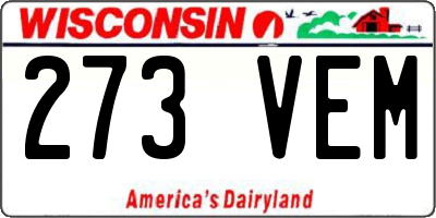WI license plate 273VEM