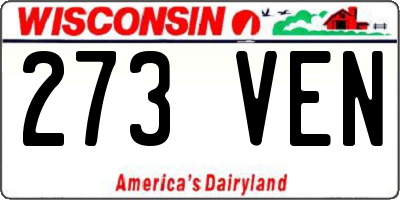 WI license plate 273VEN