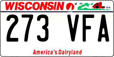 WI license plate 273VFA