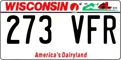 WI license plate 273VFR