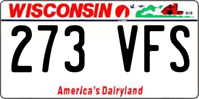WI license plate 273VFS