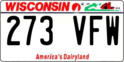 WI license plate 273VFW