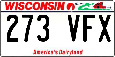 WI license plate 273VFX