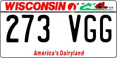 WI license plate 273VGG