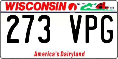 WI license plate 273VPG