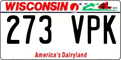WI license plate 273VPK