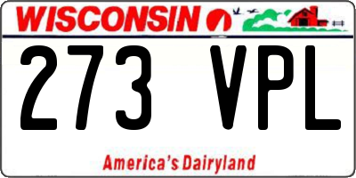WI license plate 273VPL